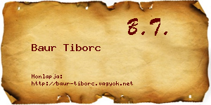 Baur Tiborc névjegykártya